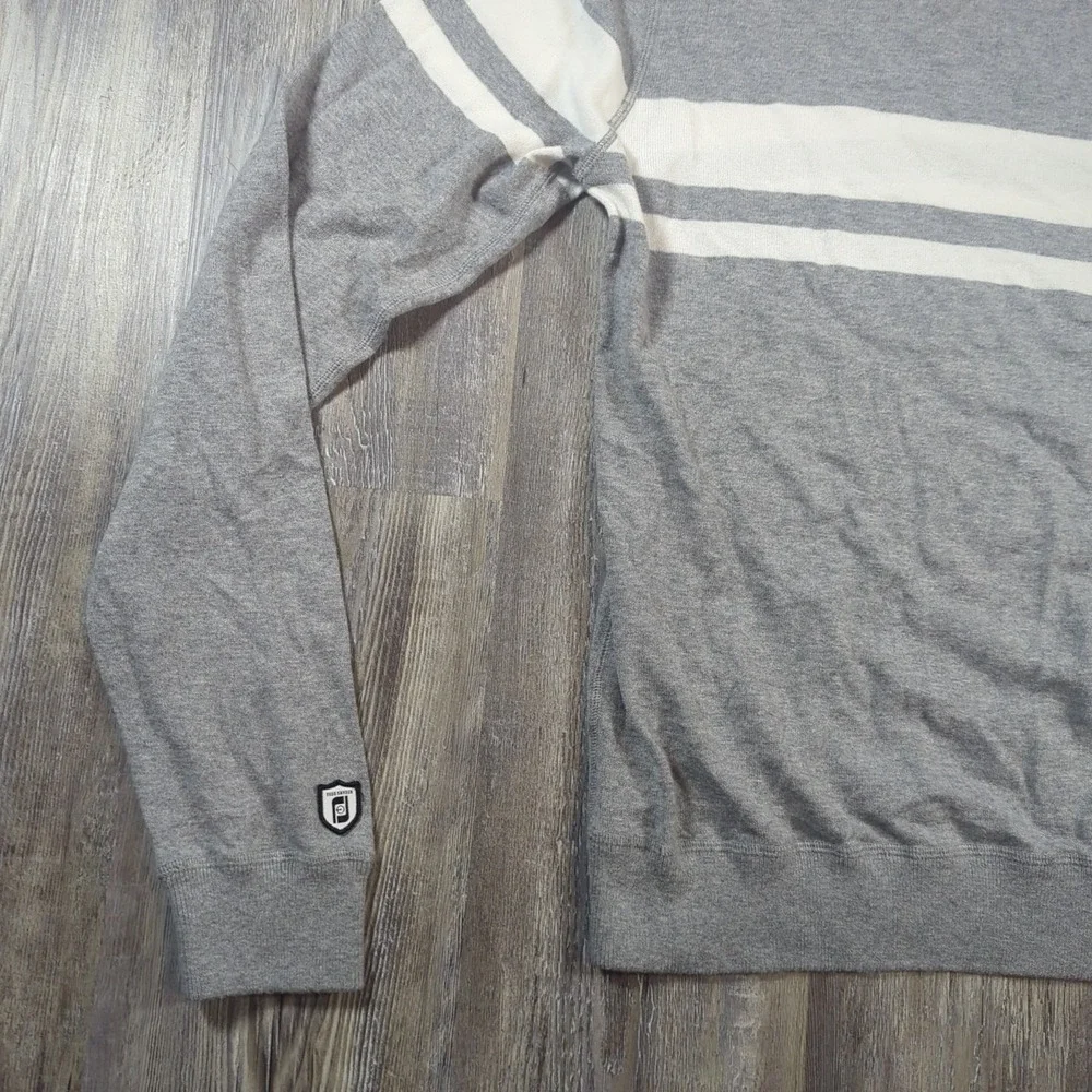 FootJoy x Todd Snyder Sweater Men's Small Grey White Striped Cashmere Blend